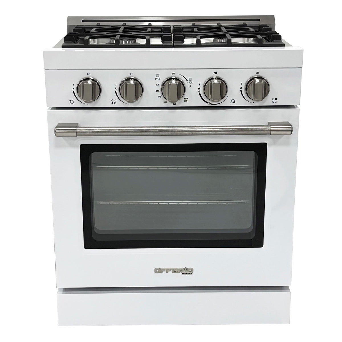 Unique Appliances - Off-Grid 30 in. 4-Burner Waist High Broiler Propane Range in White - White