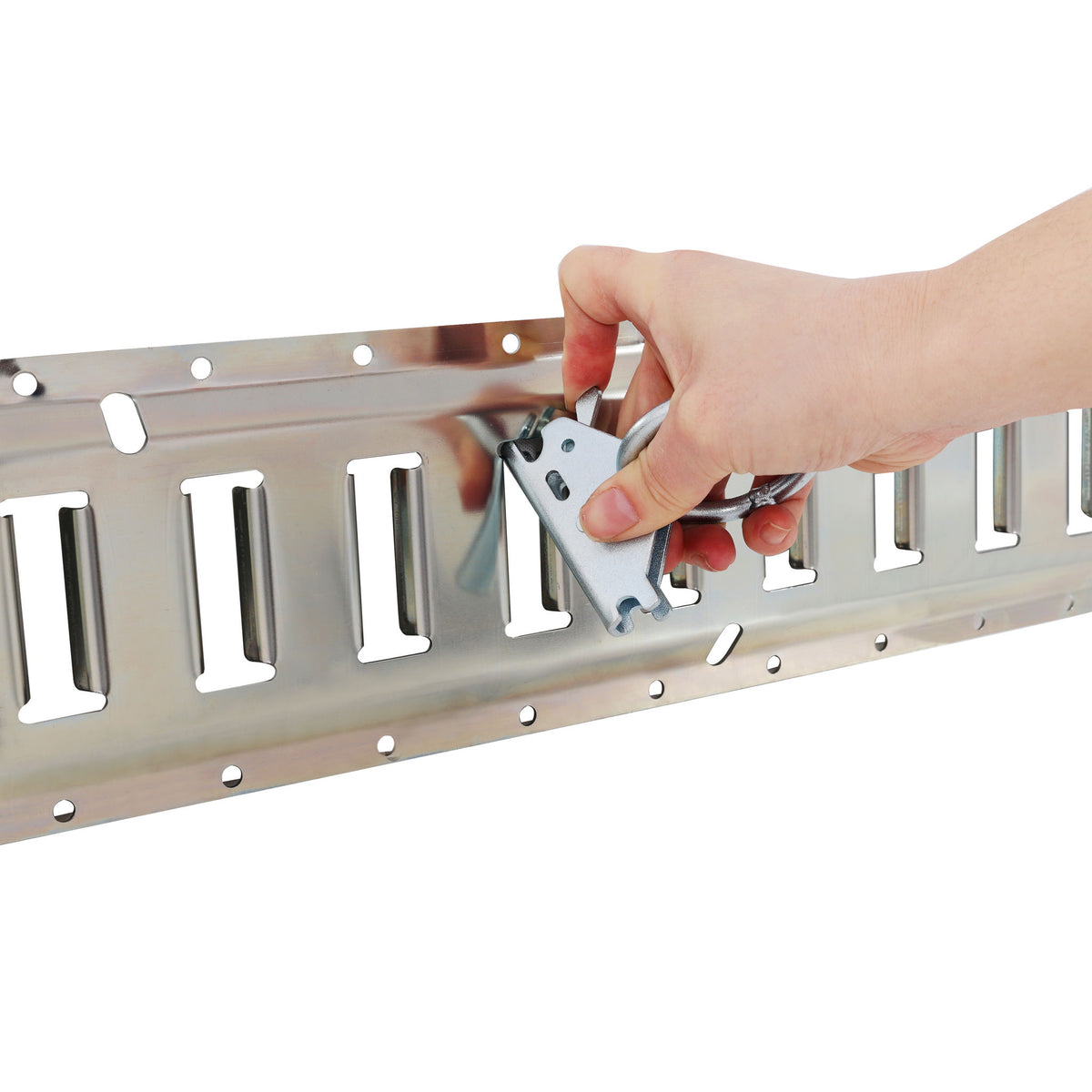 Universal E Track Tie-Down Rail Kit For Trucks, Vans, Garages - Silver