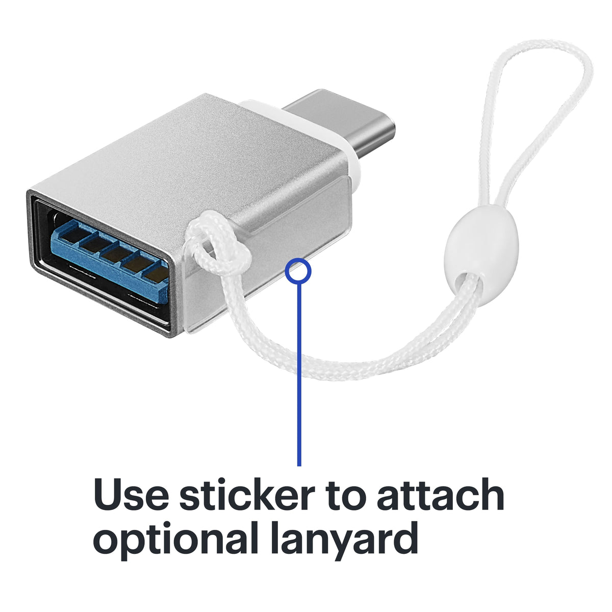 Best Buy essentials™ - Female USB to Male USB-C Adapter (2-Pack) - Silver