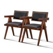Athena - Dining Chair (Set of 2) - Black / Brown