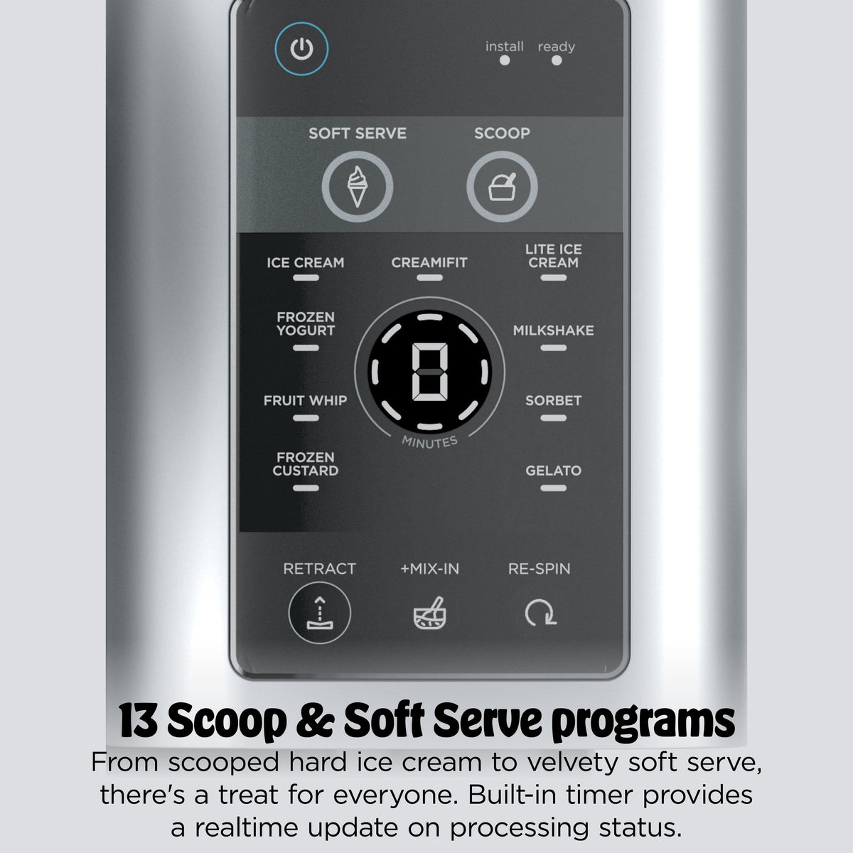 Ninja - CREAMi Scoop & Swirl Ice Cream & Soft Serve Maker, 13 One-Touch Programs, Fruit whip, Frozen custard, Gelato - Silver