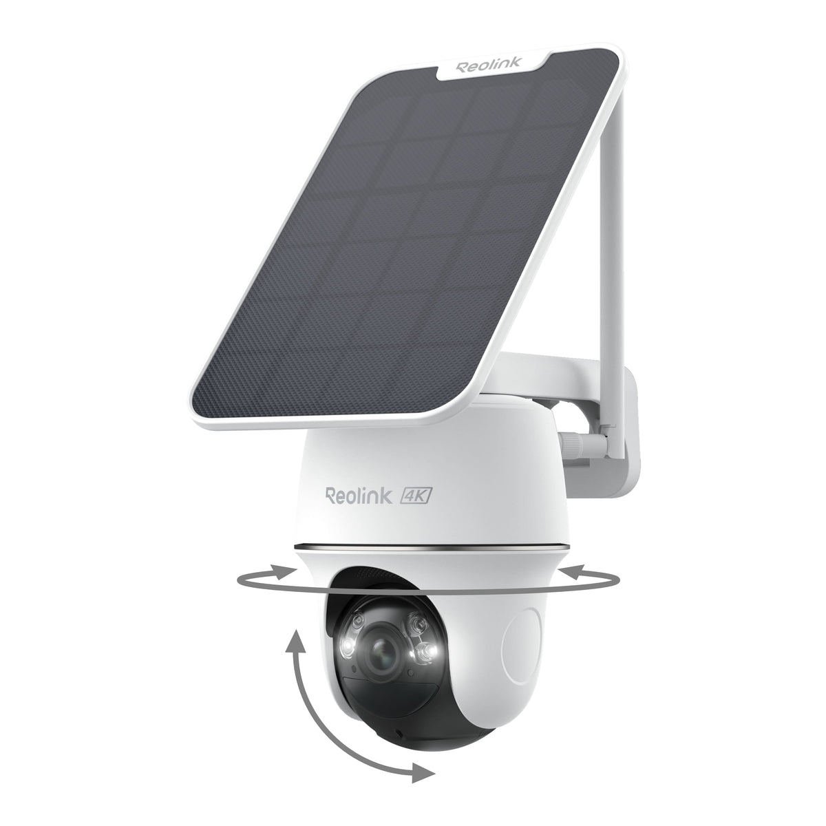 Reolink - Argus Series B440 4K 8MP Solar Home Security Camera Outdoor Wireless Wi - Fi with Auto-Tracking Pan Tilt - White