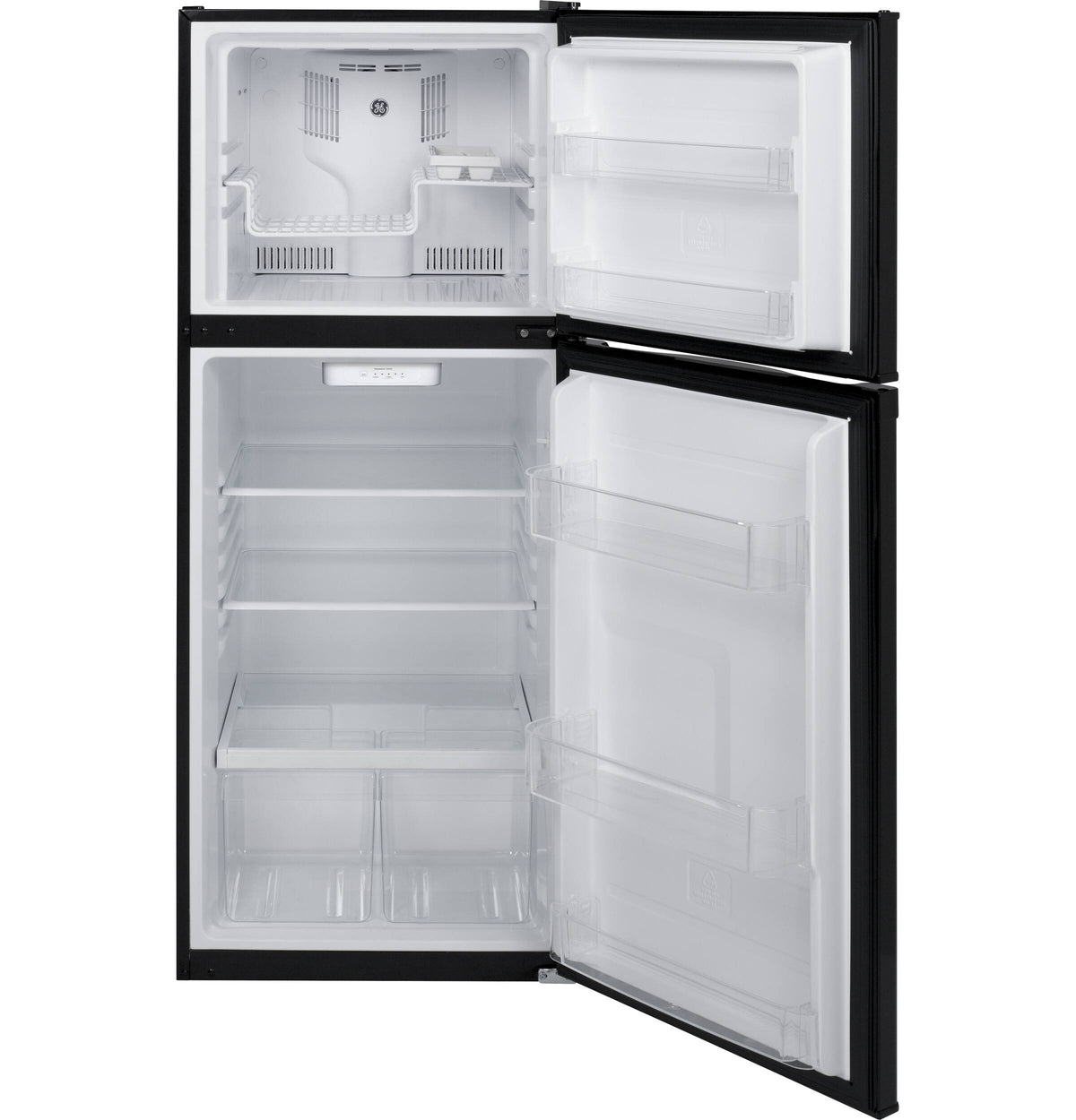 GE - 24 in. Wide 11.6 Cu. Ft. Top-Freezer Refrigerator with ENERGY STAR Certification - Black