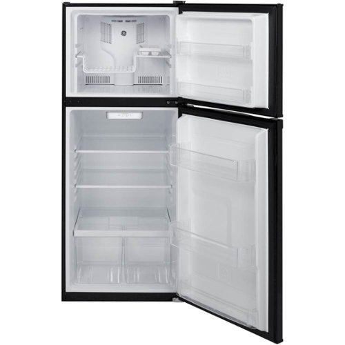 GE - 24 in. Wide 11.6 Cu. Ft. Top-Freezer Refrigerator with ENERGY STAR Certification - Black