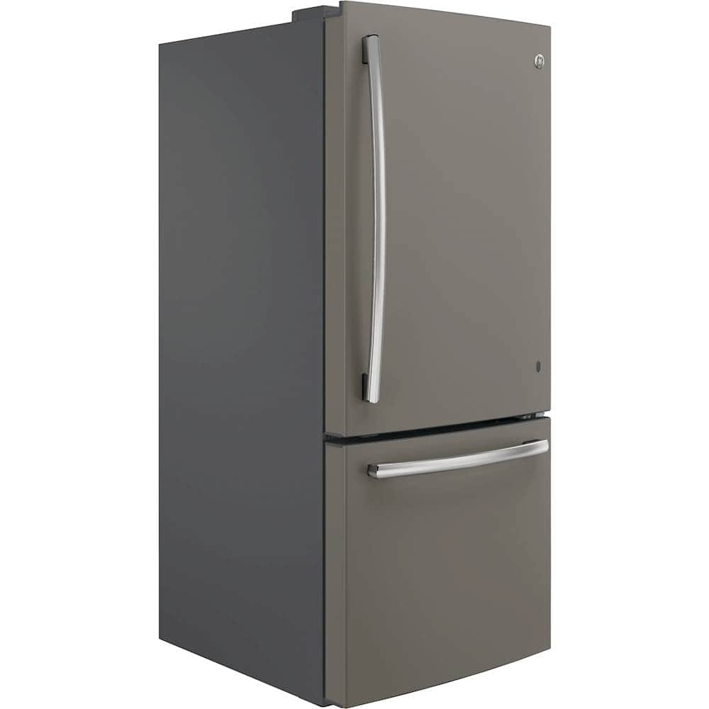 GE - 30 in. Wide 21.0 Cu. Ft. Bottom-Freezer Refrigerator with Sliding Snack Drawer - Slate
