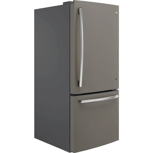 GE - 30 in. Wide 21.0 Cu. Ft. Bottom-Freezer Refrigerator with Sliding Snack Drawer - Slate
