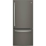 GE - 30 in. Wide 21.0 Cu. Ft. Bottom-Freezer Refrigerator with Sliding Snack Drawer - Slate
