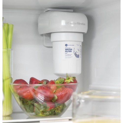 GE - 30 in. Wide 21.0 Cu. Ft. Bottom-Freezer Refrigerator with Sliding Snack Drawer - Slate