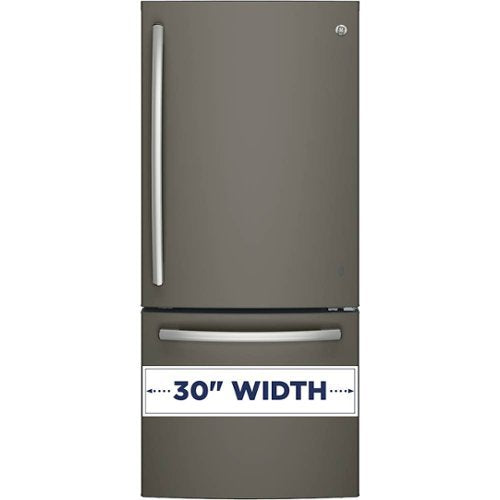 GE - 30 in. Wide 21.0 Cu. Ft. Bottom-Freezer Refrigerator with Sliding Snack Drawer - Slate