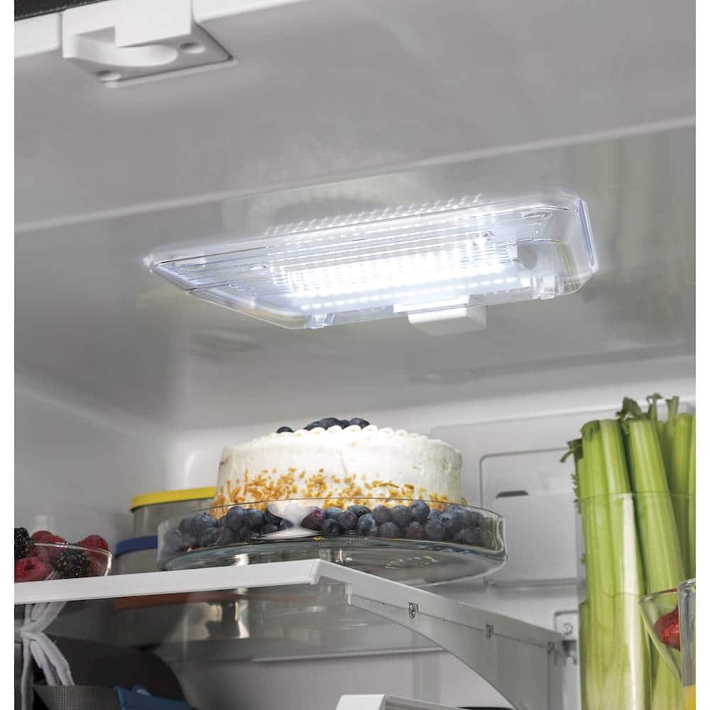 GE - 30 in. Wide 21.0 Cu. Ft. Bottom-Freezer Refrigerator with Sliding Snack Drawer - Slate