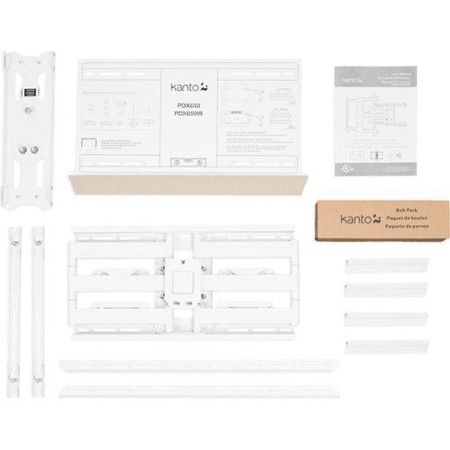Kanto - Full-Motion TV Wall Mount for Most 37" - 75" TVs - Extends 21.8" - White
