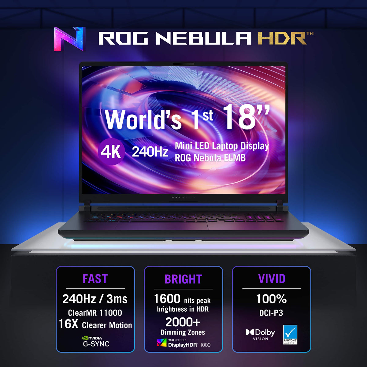 ASUS - ROG Strix SCAR 18 18" 4K 240Hz Gaming Laptop - Intel Core Ultra 9 HX Plus - 32GB RAM - NVIDIA GeForce RTX 5080 - 1TB SSD - Off Black