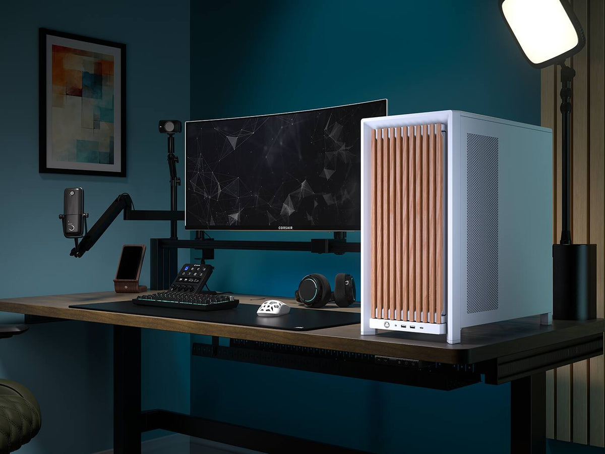 CORSAIR - FRAME 4000D WOOD RS Modular High Airflow Mid-Tower PC Case - White & Oak