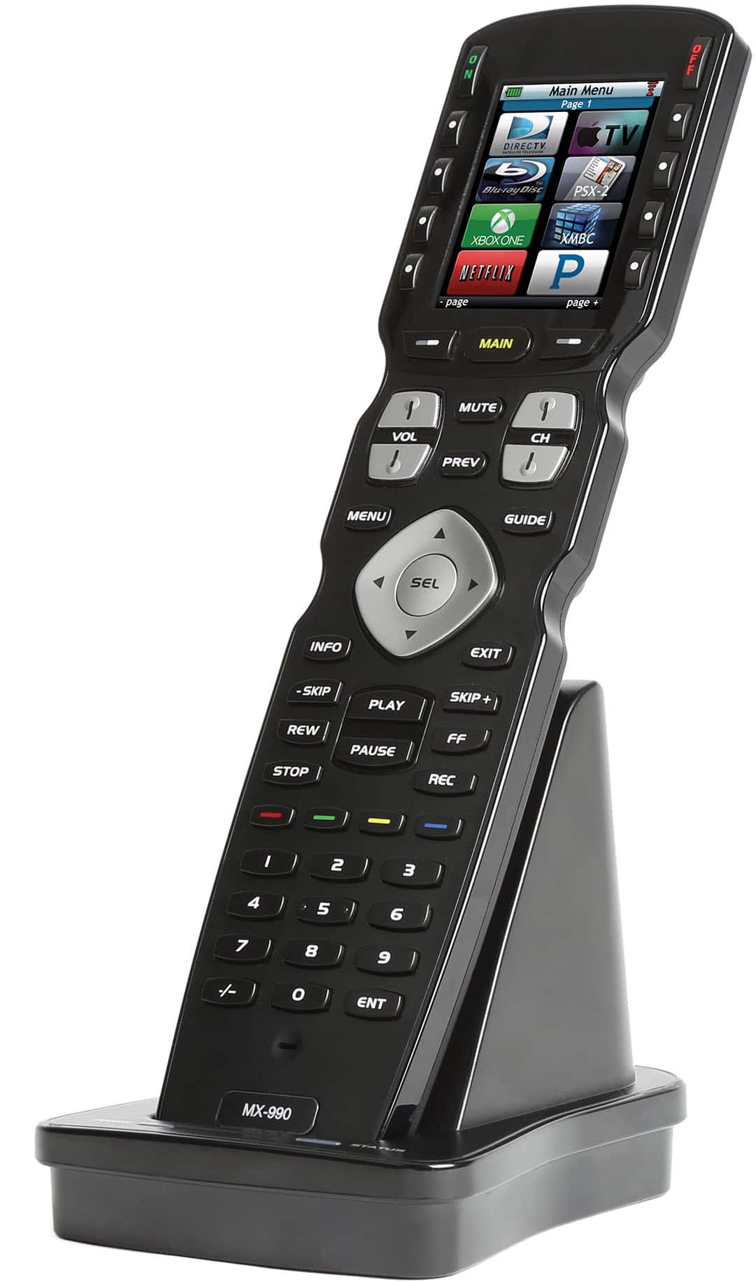 Universal Remote Control - MX-990 is an IR/RF Open Architecture Remote w/Charging Base - Black