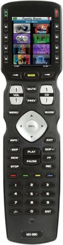 Universal Remote Control - MX-990 is an IR/RF Open Architecture Remote w/Charging Base - Black