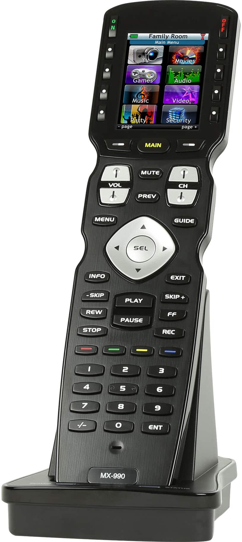 Universal Remote Control - MX-990 is an IR/RF Open Architecture Remote w/Charging Base - Black