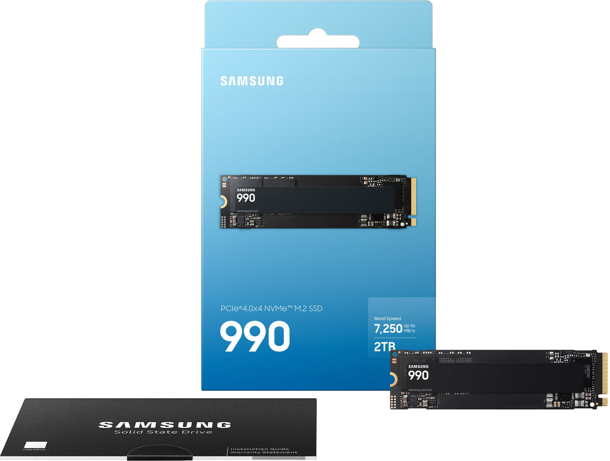 Samsung - Internal SSD 990 1TB, Read/Write Speeds Up to 7,250/6,450 MB/s (MZ V9V2T0B/AM)