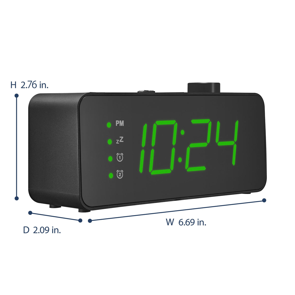 Insignia™ - Digital AM/FM Dual Alarm Clock with 4-Level Dimmer - Black