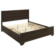 Cama Kauffman de Almacenamiento Queen con Paneles y Cajones Laterales - Marrón Oscuro