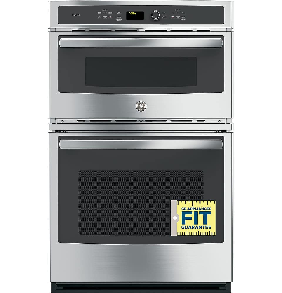 GE Profile - 27" Built-In Double Electric Convection Wall Oven with Built-In Microwave - Stainless Steel