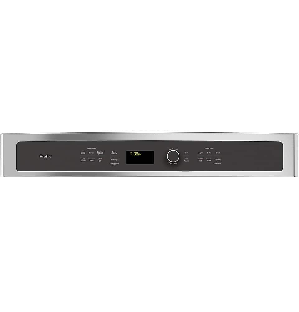 GE Profile - 27" Built-In Double Electric Convection Wall Oven with Built-In Microwave - Stainless Steel
