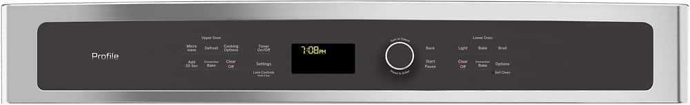 GE Profile - 27" Built-In Double Electric Convection Wall Oven with Built-In Microwave - Stainless Steel