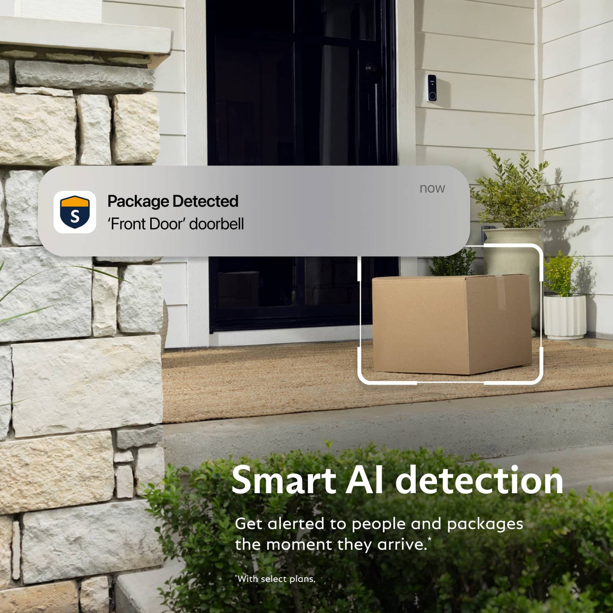 SimpliSafe - Video Doorbell Series 2, 2K (1440p) - Hard Wired - Black