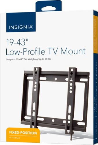 Insignia™ - Fixed TV Wall Mount for Most 19" - 43" TVs - Black