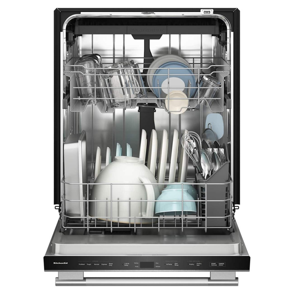 KitchenAid - 24 inch Top Control Built-In Dishwasher with Third Level Utensil Rack and 47 dBA - Stainless Steel