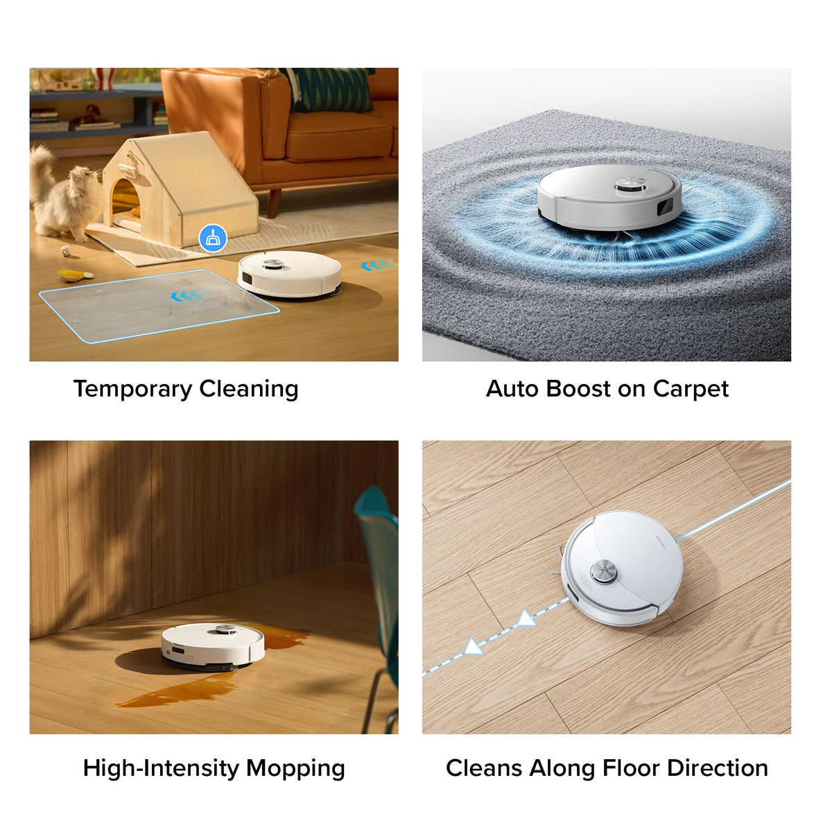 Roborock - Q10 Series Robot Vacuum & Mop, 10000Pa Suction, 70 Days Self-Emptying, Anti-Tangle Brush, Obstacle Avoidance - White