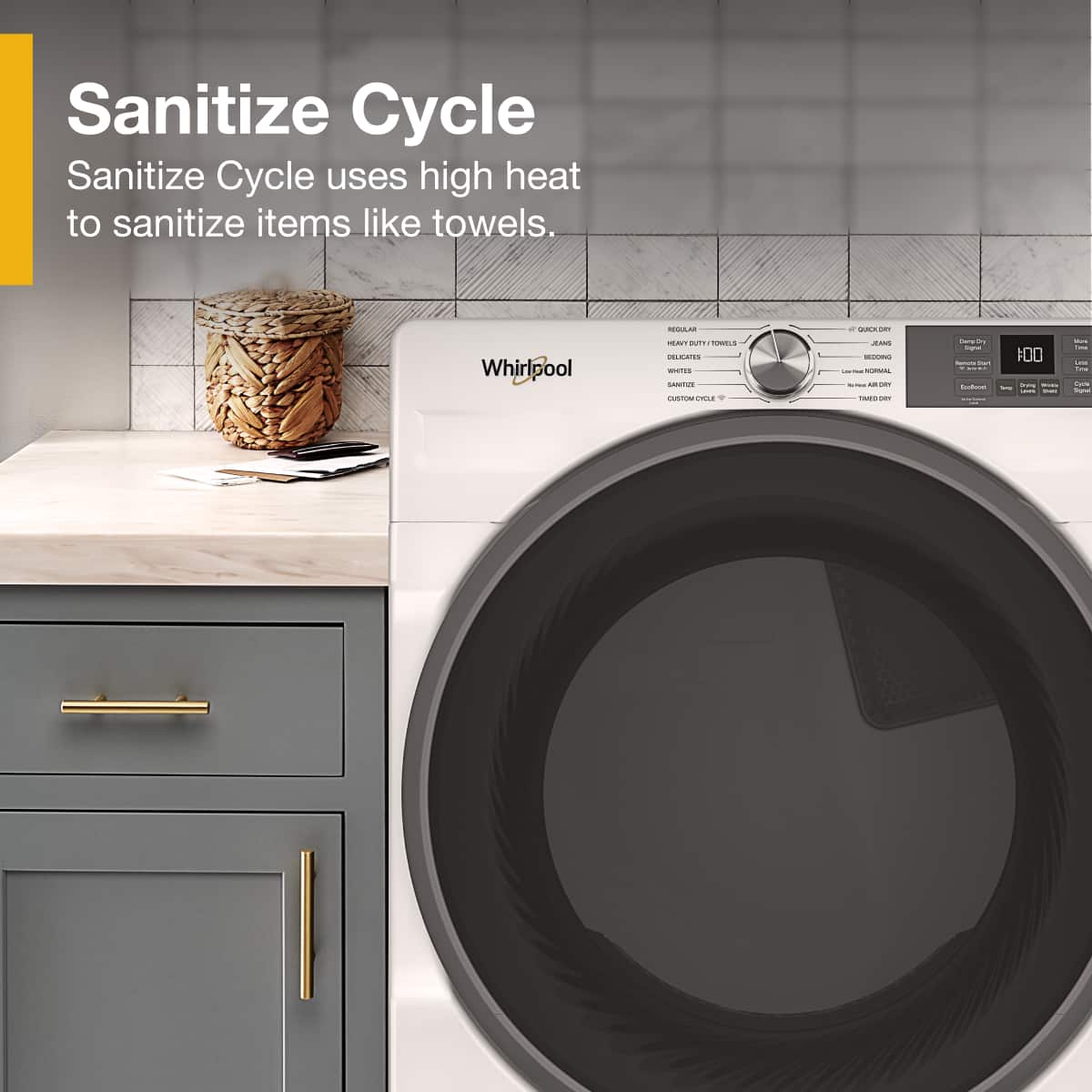 Whirlpool - 7.4 Cu. Ft. Stackable Smart Electric Dryer with Wrinkle Shield Option - White