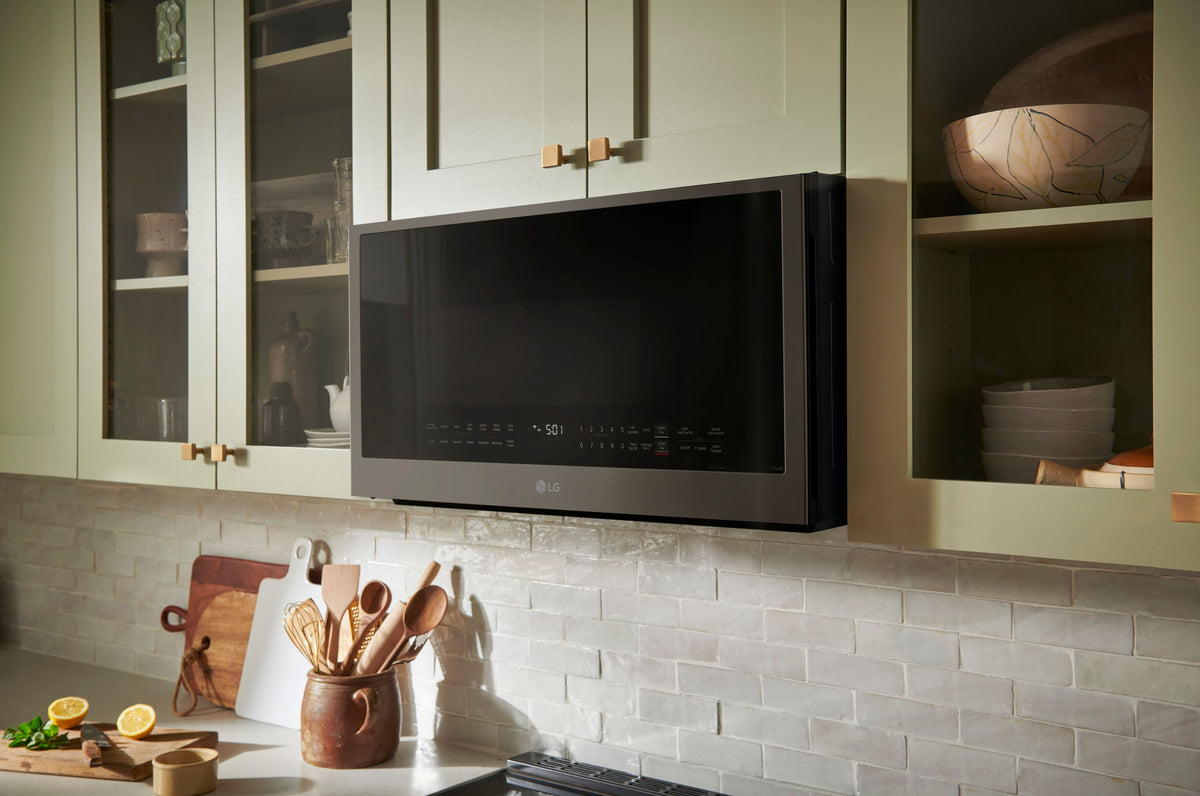 LG - 2.0 Cu. Ft. Over-the-Range Smart Microwave with Sensor Cooking and EasyClean - Black Stainless Steel