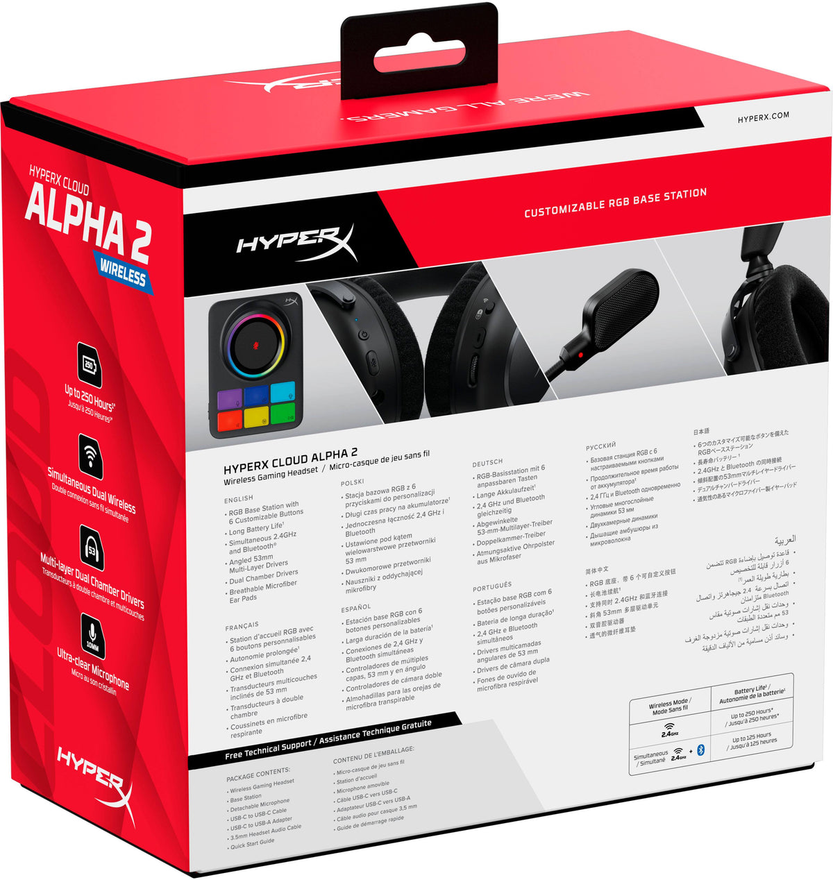 HyperX - Cloud Alpha 2 Wireless Gaming Headset for PC, PS5, PS4, Nintendo Switch, Mac, Mobile, and Bluetooth - Black