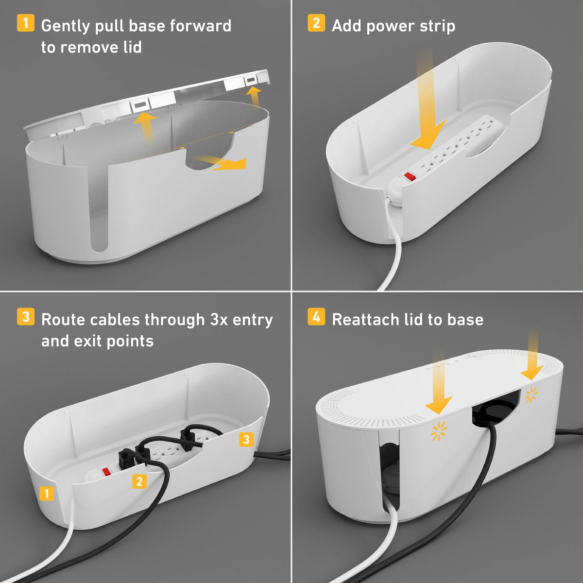 D-Line - Small Cord Organzier Box - White