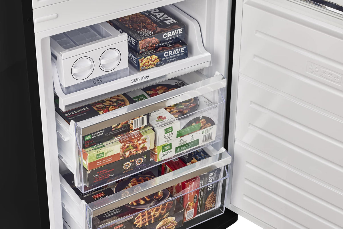 Unique Appliances - 24 in. Wide Classic Retro 23.8 in 11.7 cu. ft. Frost Free Retro Bottom Freezer Refrigerator ENERGY STAR - Matte Black