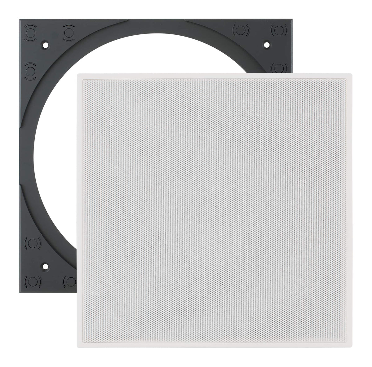 Sonance - PS-C63/C61/C43RTLP SQUARE ADAPTER WITH GRILLE - Professional Series 6.5" Square Adapter and Grille (2-pack) - Paintable White