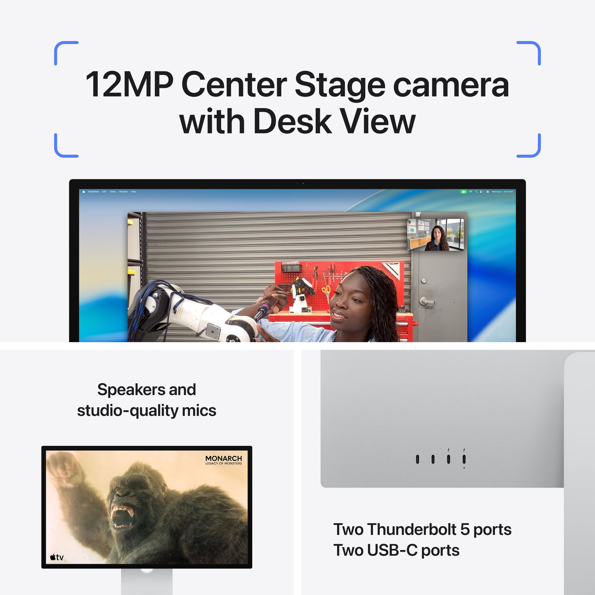 Apple - Studio Display - Standard glass - VESA mount adapter - Silver