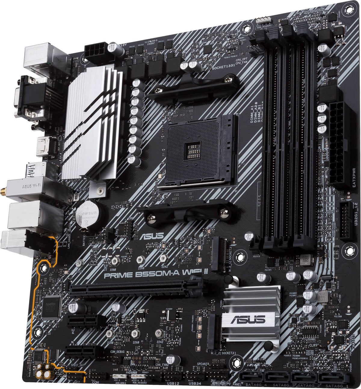 ASUS - PRIME B550M-A WIFI II (Socket AM4) AMD B550 Micro ATX DDR4 Wi-Fi 6 Motherboard - Black