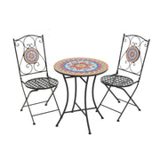 Lambert - Outdoor Chat Set - Black / Red