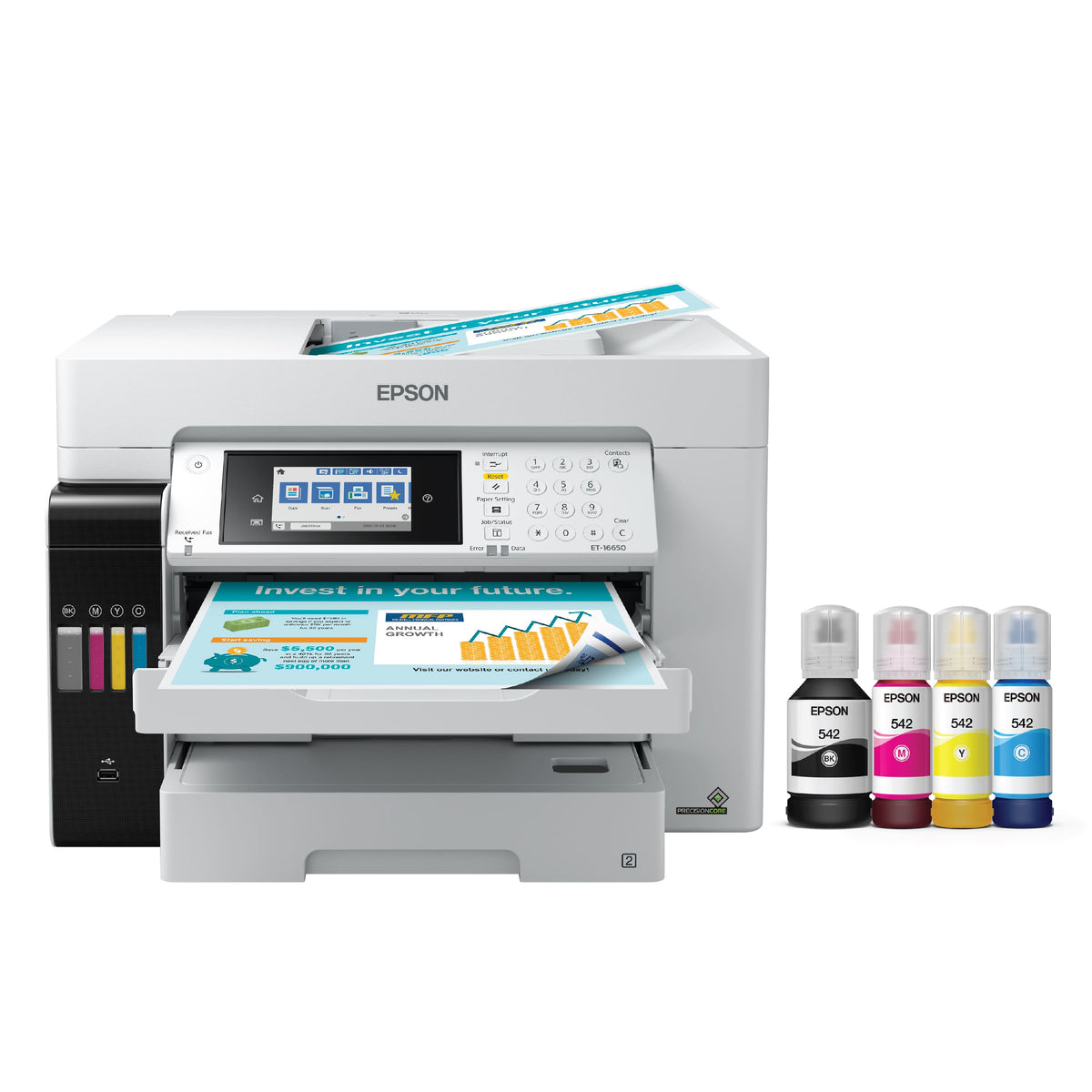 Epson - EcoTank Pro ET-16650 Wireless All-In-One Supertank Inkjet Printer - White