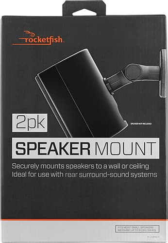 Rocketfish™ - Tilting Wall Mounts for Most Small Speakers (2-Pack) - Black