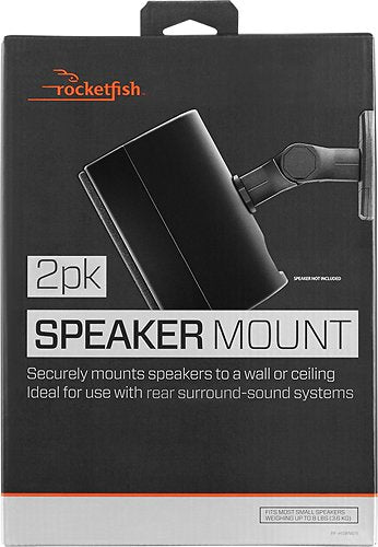 Rocketfish™ - Tilting Wall Mounts for Most Small Speakers (2-Pack) - Black