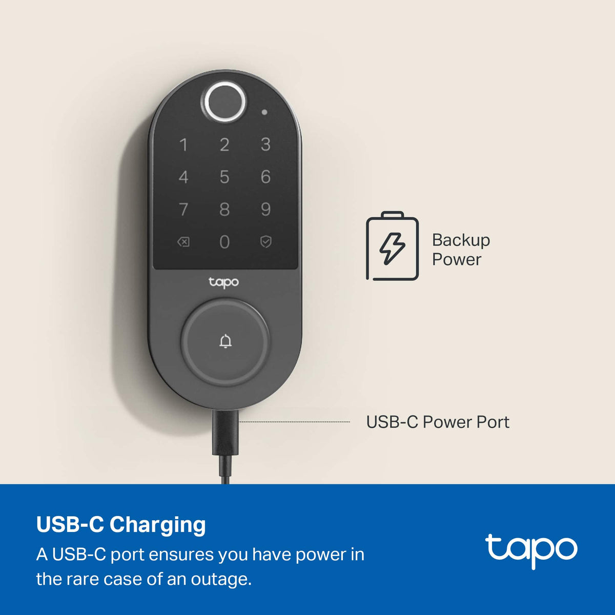 TP-Link - Tapo DL110 Smart Wi-Fi Deadbolt Lock - Lock/Unlock using Keypad, App, or Fingerprint Recognition - Replaces Most Locks - Black