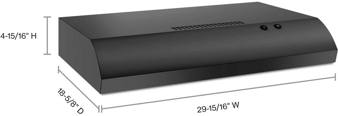 Whirlpool - 30 inches - Recirculating - Under cabinet Range Hood - Black