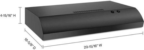 Whirlpool - 30 inches - Recirculating - Under cabinet Range Hood - Black