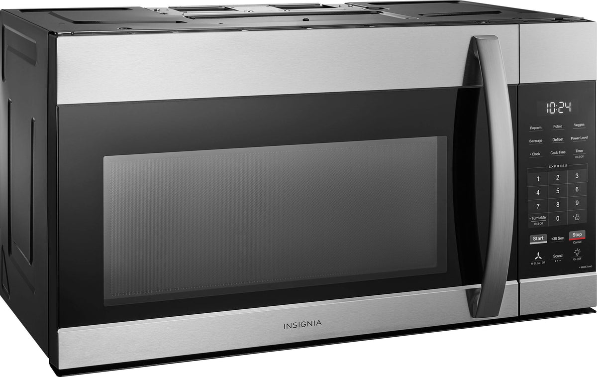 Insignia™ - 1.7 Cu. Ft. Over-the-Range Microwave with 2-Stage Cooking - Stainless Steel