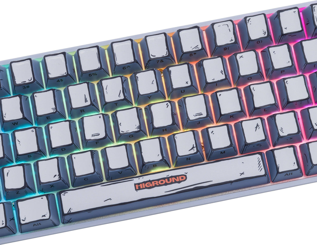 Higround - Basecamp 65+ 65% Wired Mechanical Lubed TTC Milky Switch Gaming Keyboard with RGB Backlighting - Celshade