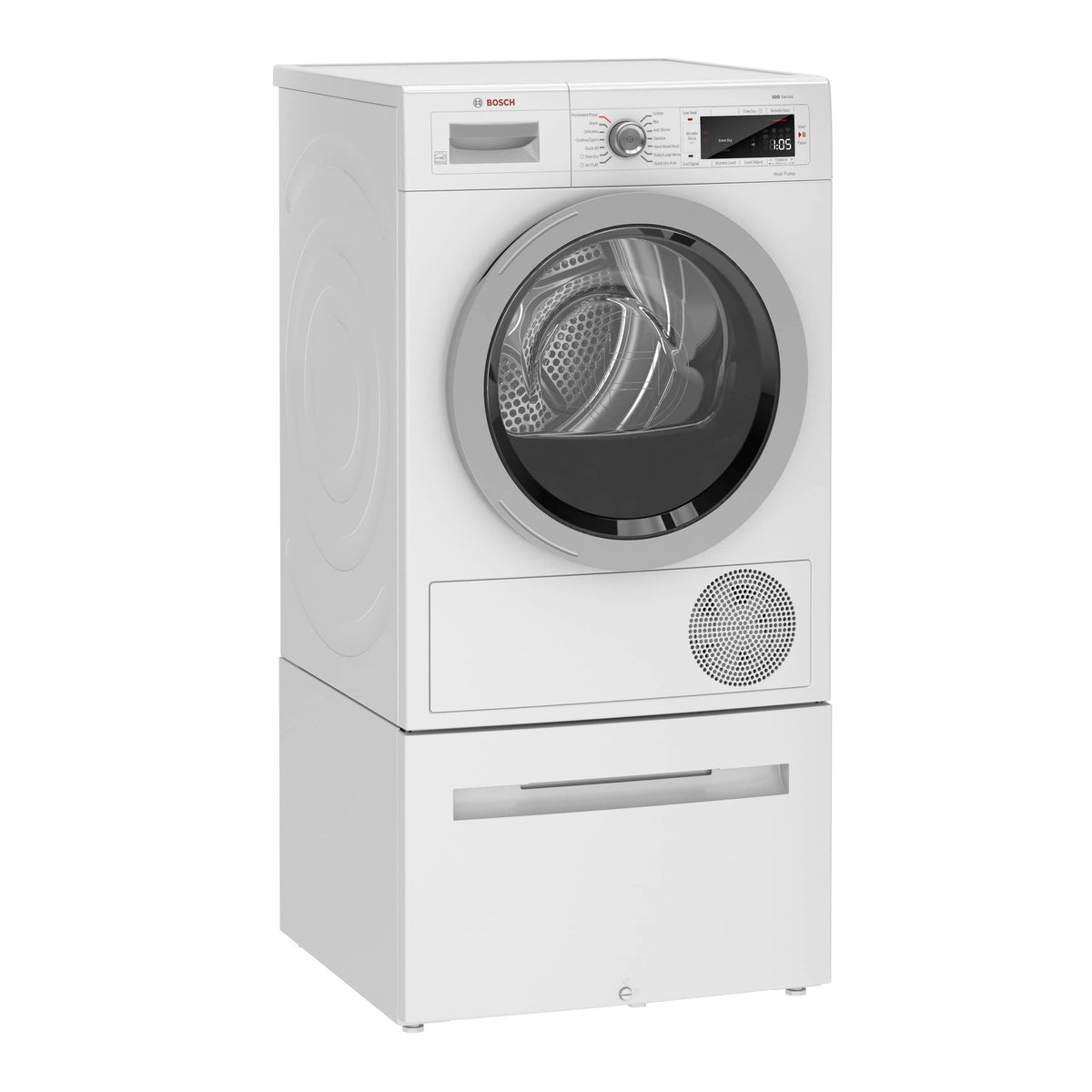 Bosch - 500 Series 4 Cu. Ft. Stackable Smart Electric Dryer with Self-Cleaning Condenser - White