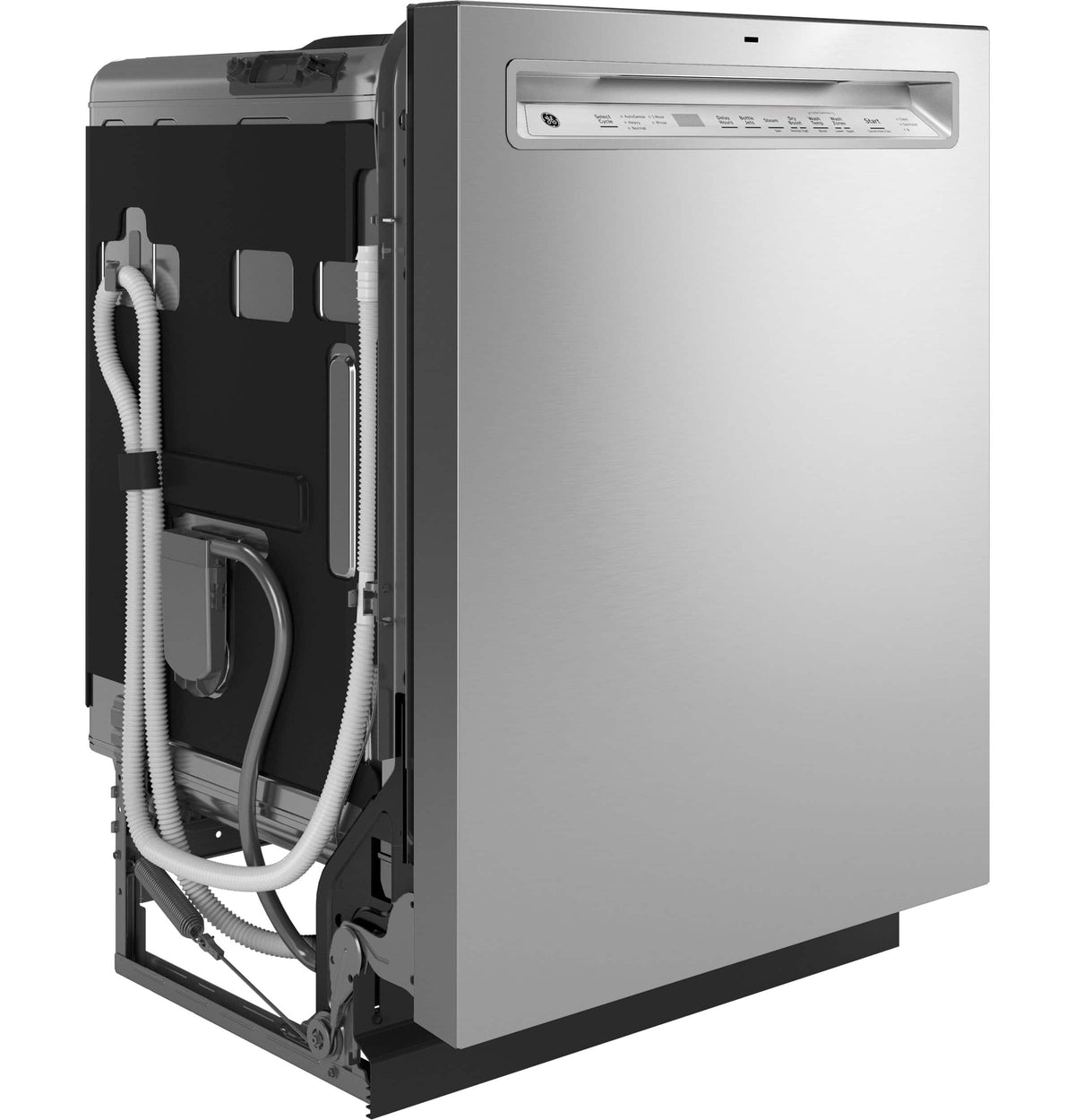 GE - 24" Front Control Built-In Stainless Steel Tub Dishwasher with 3rd Rack, Sanitize Cycle and 47 dBA - Stainless Steel