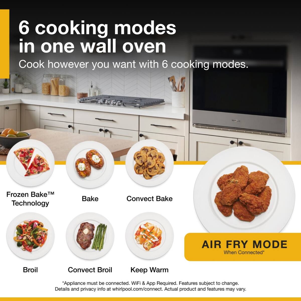 Whirlpool - 4.3 Cu. Ft. Single Wall Oven with Air Fry When Connected .- Fingerprint Resistant - Stainless Steel